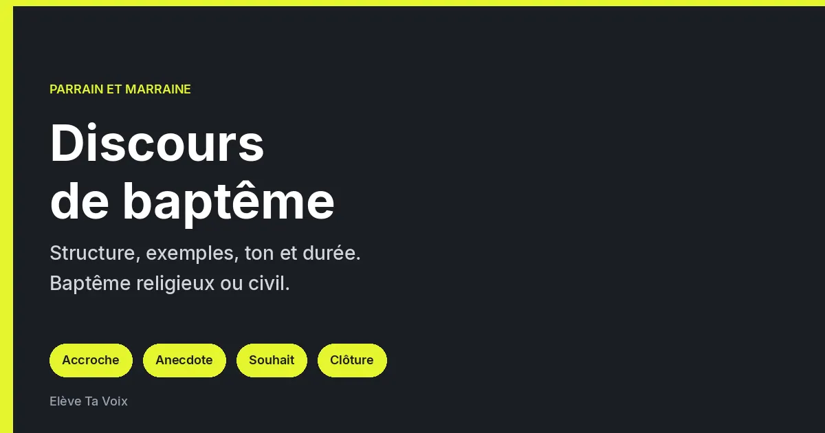 Discours de baptême : exemples, structure et conseils pour parrain et marraine