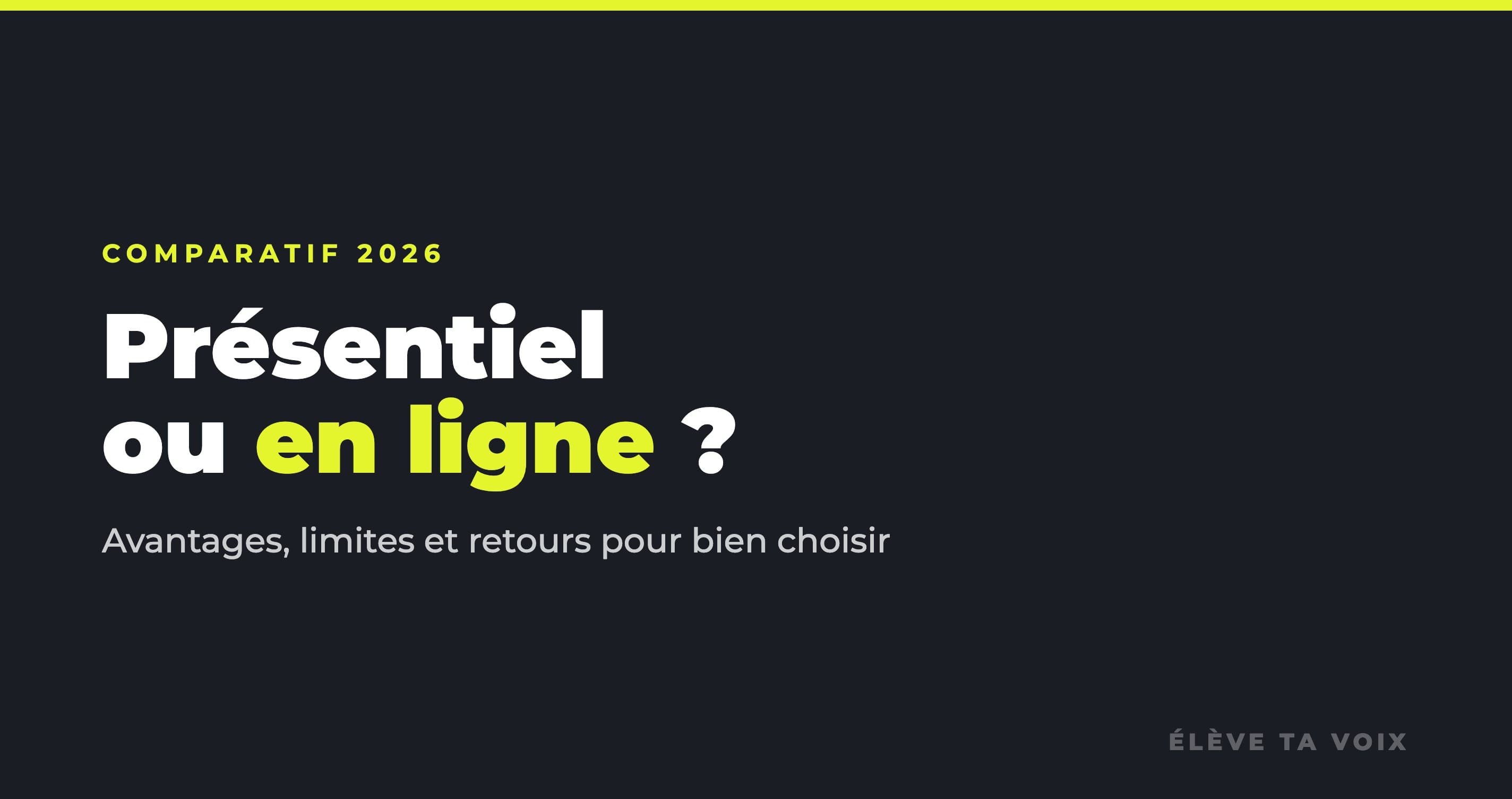 Formation Prise de Parole : Présentiel ou en Ligne ? (Comparatif & Retours 2026)