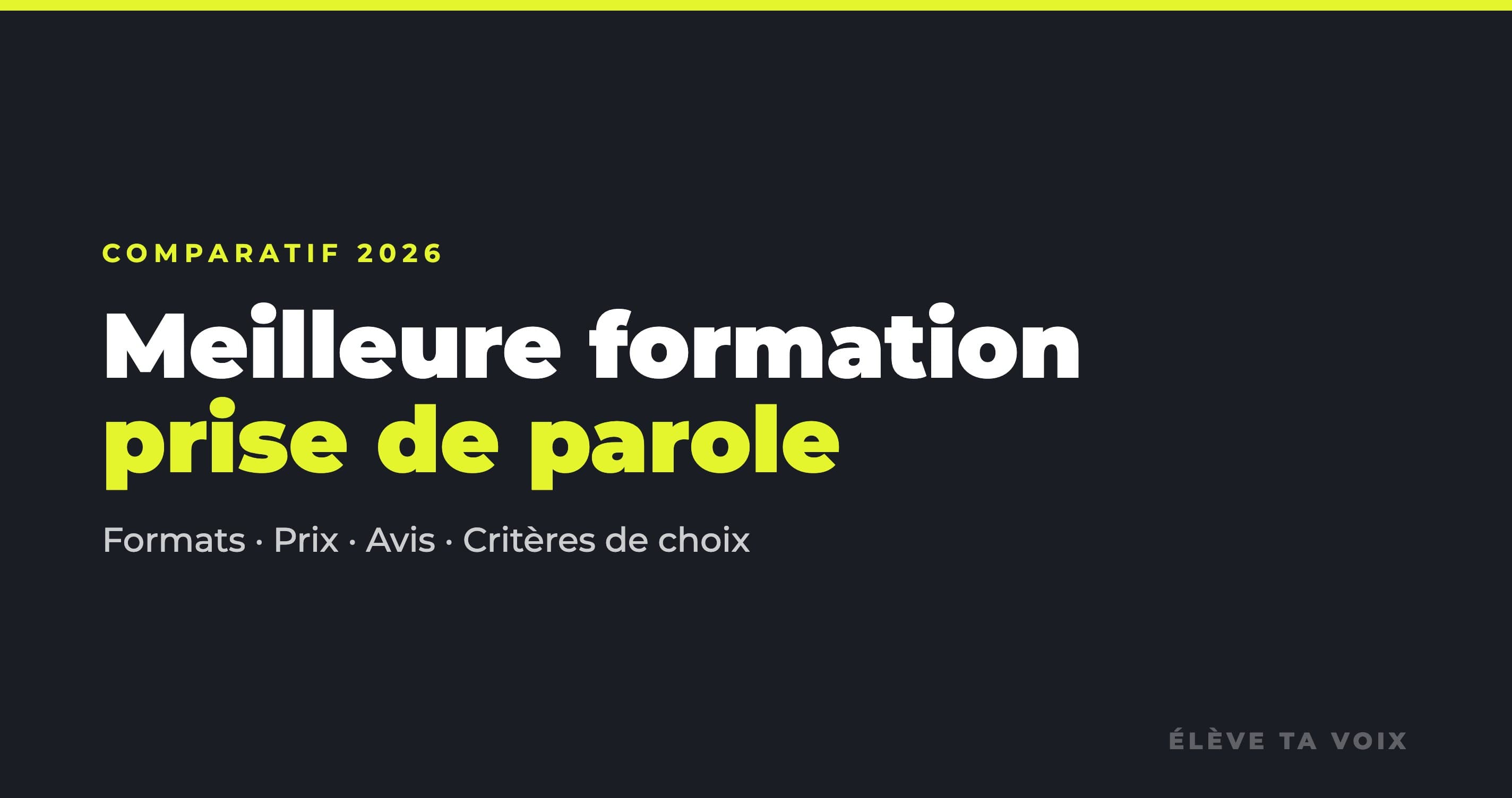 Meilleure Formation Prise de Parole en Public : Comparatif et Avis (2026)