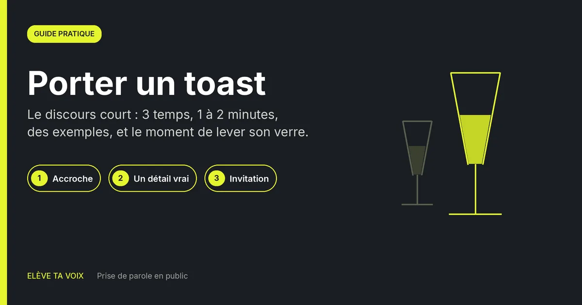 Porter un toast : structure en 3 temps, exemples et durée idéale