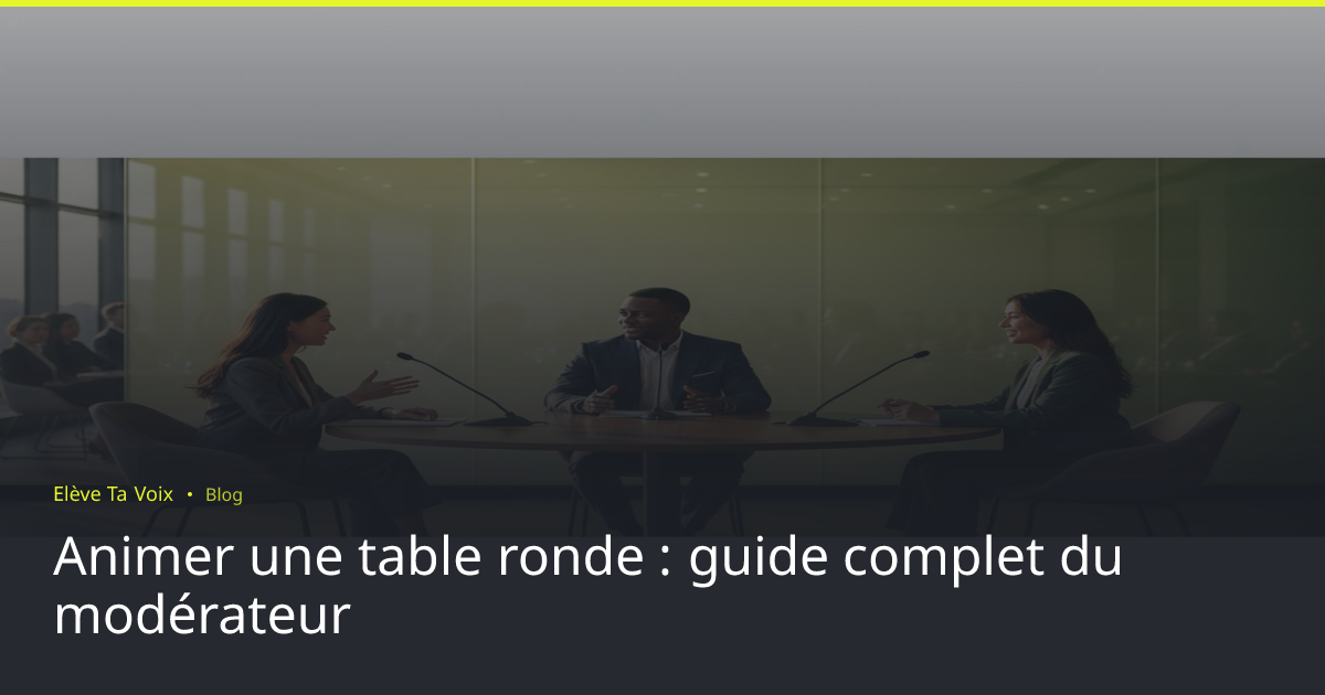 Animer une table ronde : 7 piliers + méthode du modérateur | Elève Ta Voix