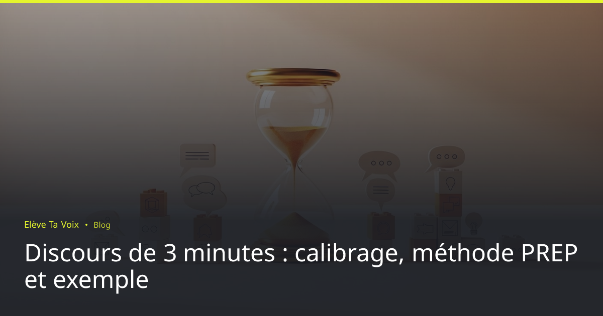 Comment structurer un discours en 3 minutes ? Méthode PREP + exemples ...